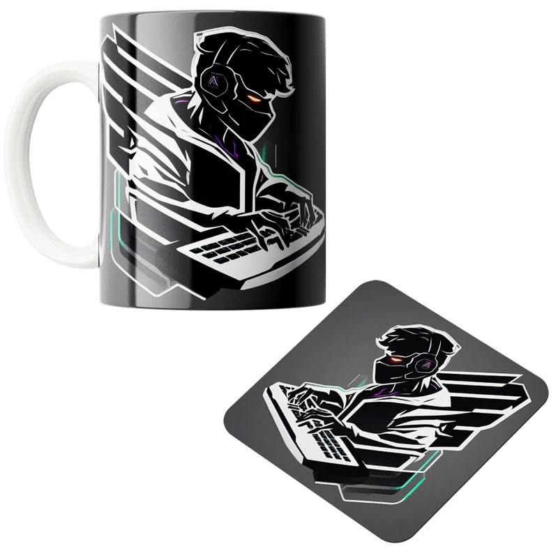 ماگ پادآفرین مدل گیمر کد z10 به همراه زیر لیوانی