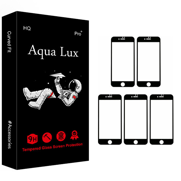 محافظ صفحه نمایش 5D آکوا لاکس مدل +Pro مناسب برای گوشی موبایل اپل IPhone 7 plus/8 plus بسته 5 عددی
