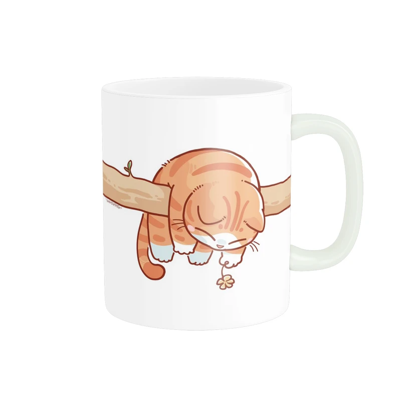 ماگ پاد آفرین مدل فانتزی طرح کارتونی گربه بامزه خسته کیوت کد p11865