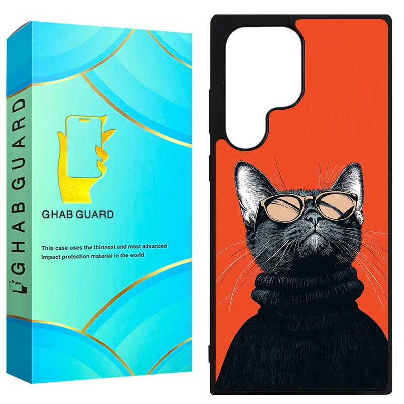کاور قاب گارد طرح گربه مدل GCHPS22U مناسب برای گوشی موبایل سامسونگ Galaxy S22 Ultra 5G