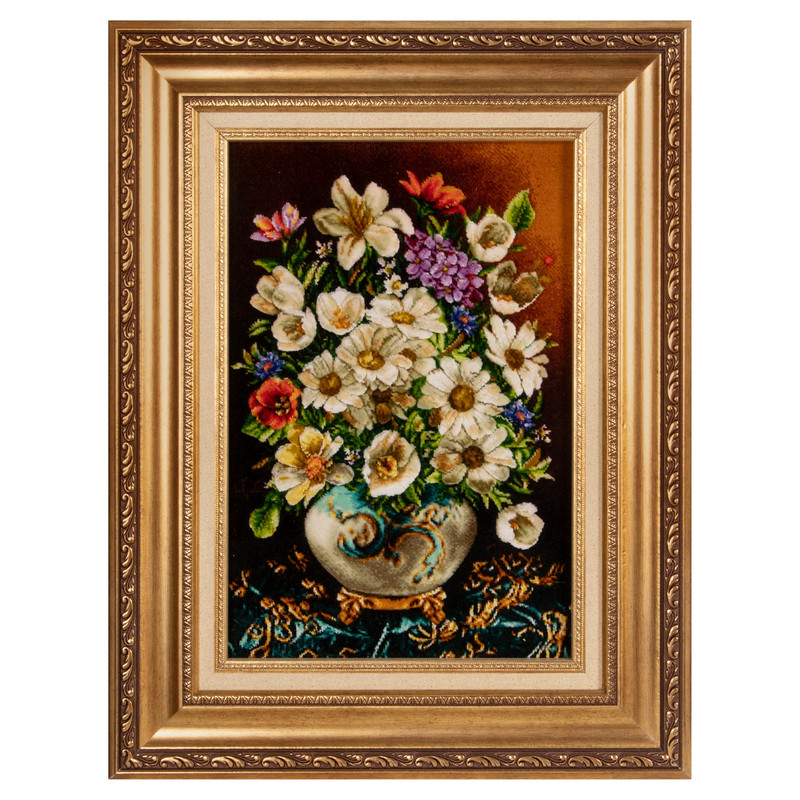 تابلو فرش دستباف سی پرشیا مدل گل در گلدان کد 902943
