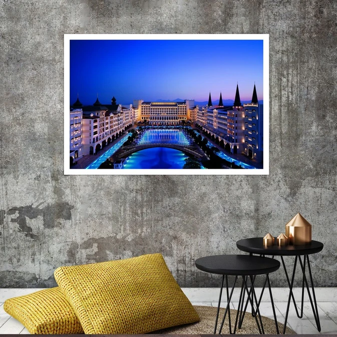 تابلو بکلیت طرح منظره شهر مدل قاب شاسی W-s8078