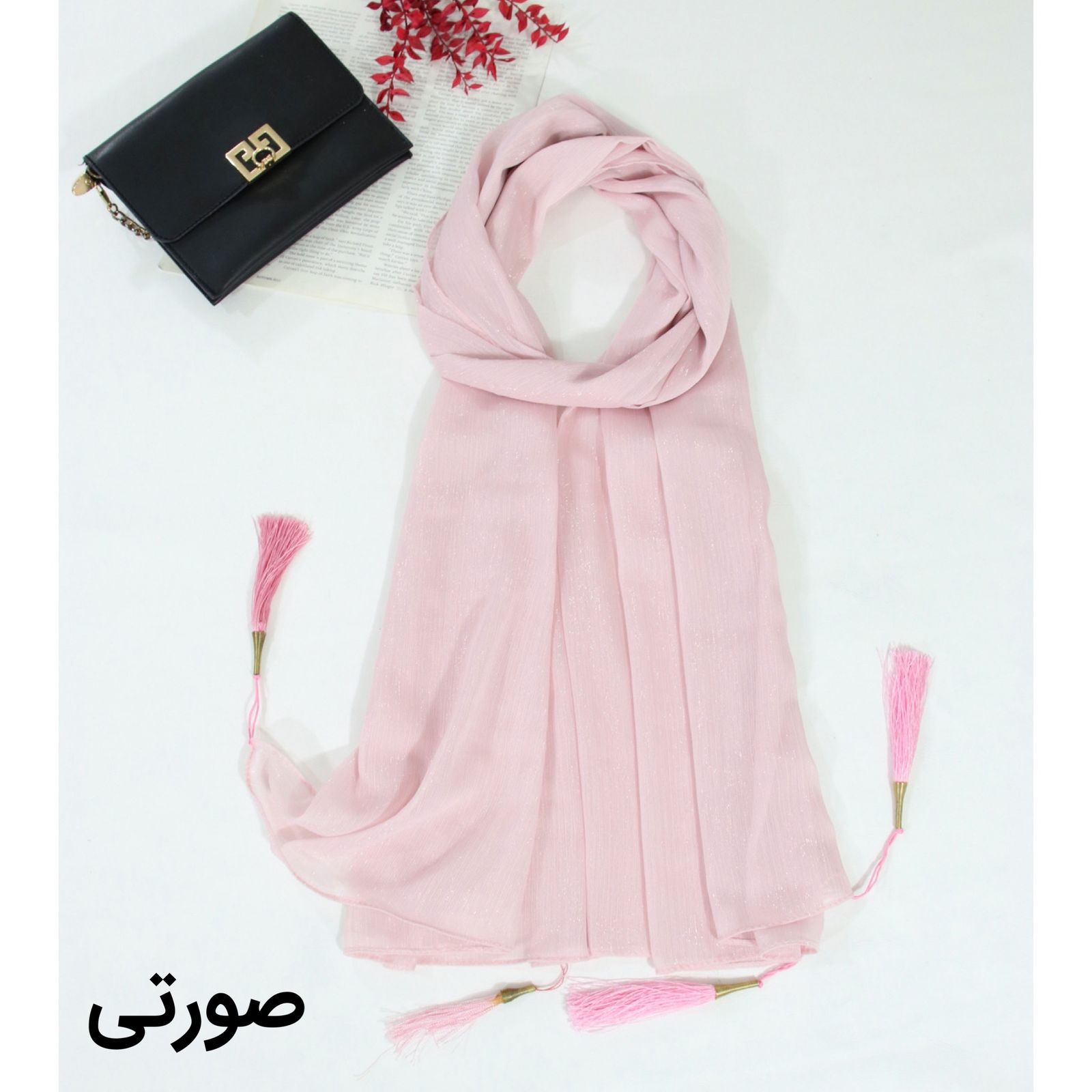 شال زنانه مدل حریر تابستانه لمه دار شاین کد ana-2268 -  - 14