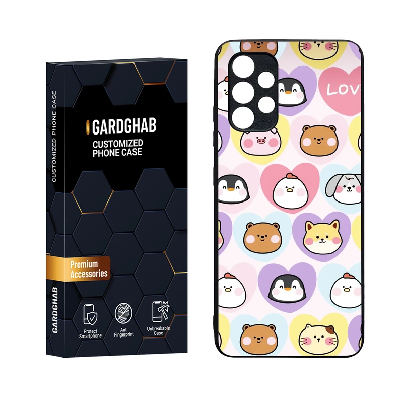 کاور گارد قاب مدل دورژله ای پشت گلس فانتزی مناسب برای گوشی موبایل سامسونگ Galaxy A32 4G
