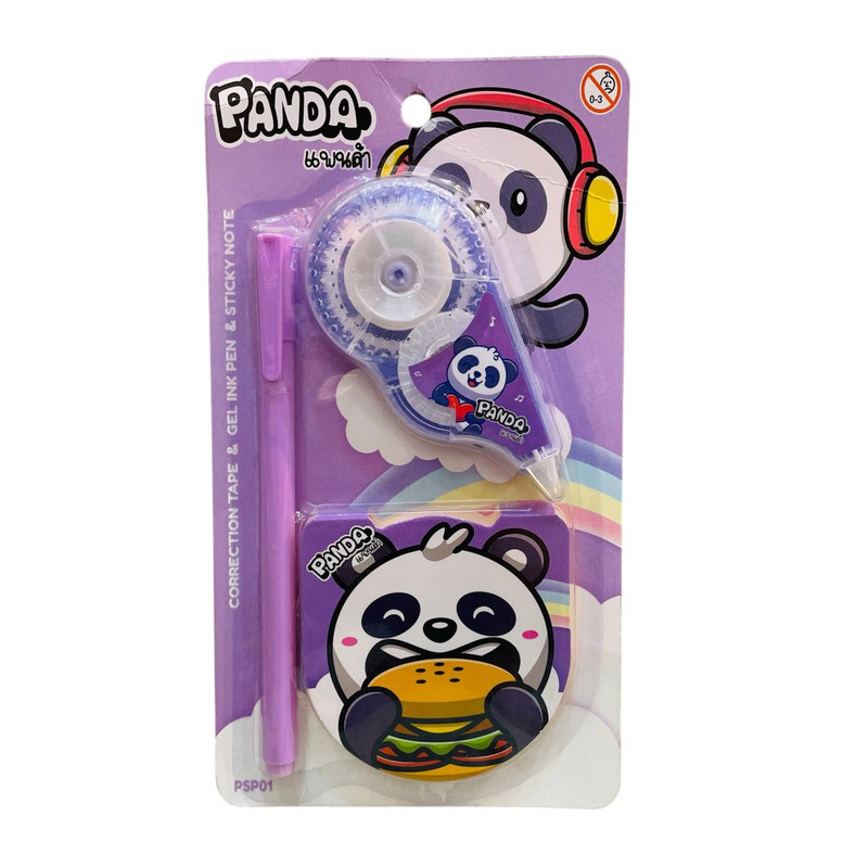 بسته لوازم تحریر طرح پاندا بسته 3 عددی