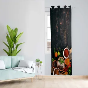 پرده طرح آشپزخانه ادویه مدل مخمل پانچی کد 2_5292 W سایز 140x200 سانتی متر