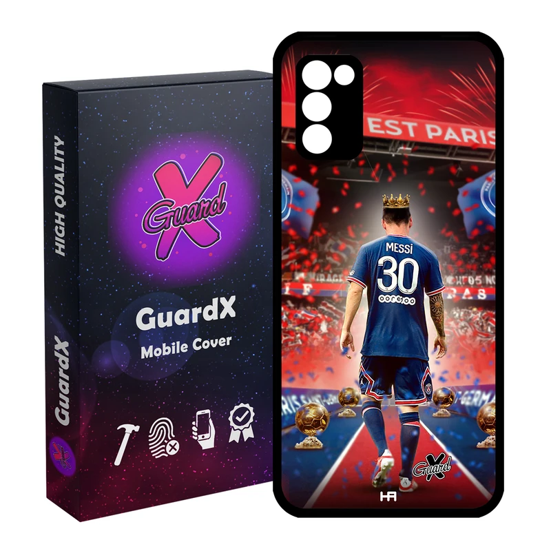 کاور گارد ایکس طرح مسی مدل Glass10377 مناسب برای گوشی موبایل سامسونگ Galaxy A02s