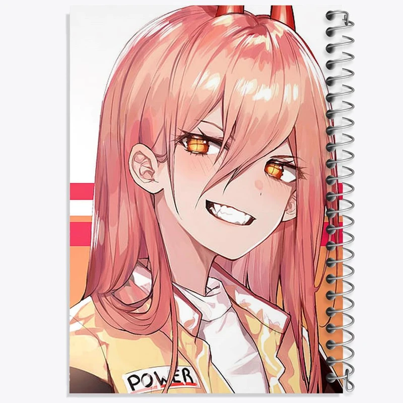 دفتر ژورنال نویسی 50 برگ خندالو مدل نقطه ای طرح پاور انیمه مرد اره ای Chainsaw Man کد 17986