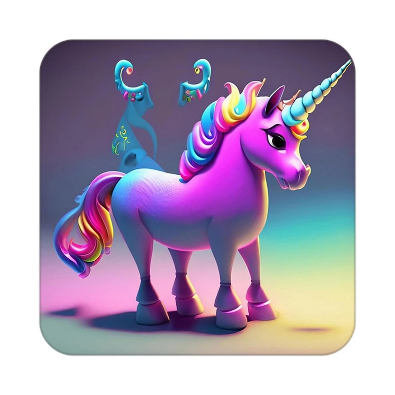 زیر لیوانی کاکتی طرح اسب تک شاخ و یونیکورن مدل mp28955