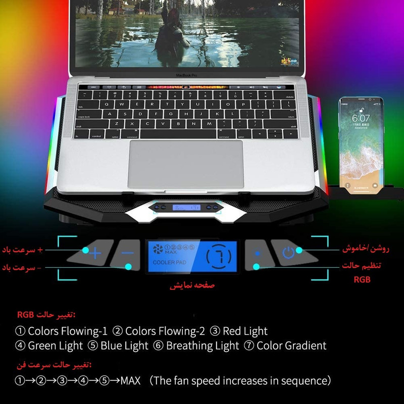 پایه خنک کننده لپ تاپ آیس کورل مدل K9 1