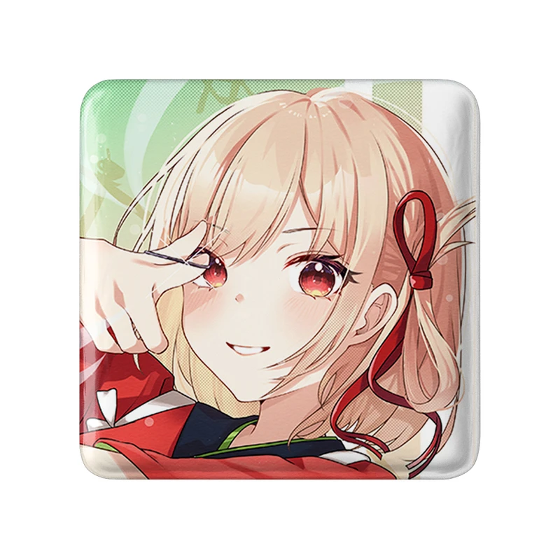 مگنت خندالو طرح چیساتو انیمه لیکوریس ریکویل Lycoris Recoil  مدل مربعی کد 23020