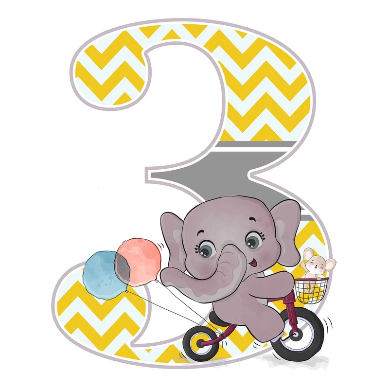 استند رومیزی مدل تولد عدد 3 طرح فیل کد 953