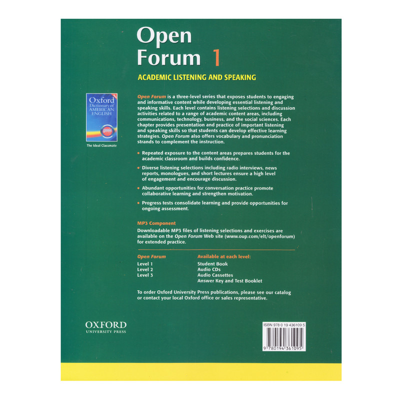 کتاب Open Forum Academic Listening and Speaking اثر جمعی از نویسندگان انتشارات الوندپویان 3 جلدی کتاب Open Forum Academic Listening and Speaking اثر جمعی از نویسندگان انتشارات الوندپویان 3 جلدی