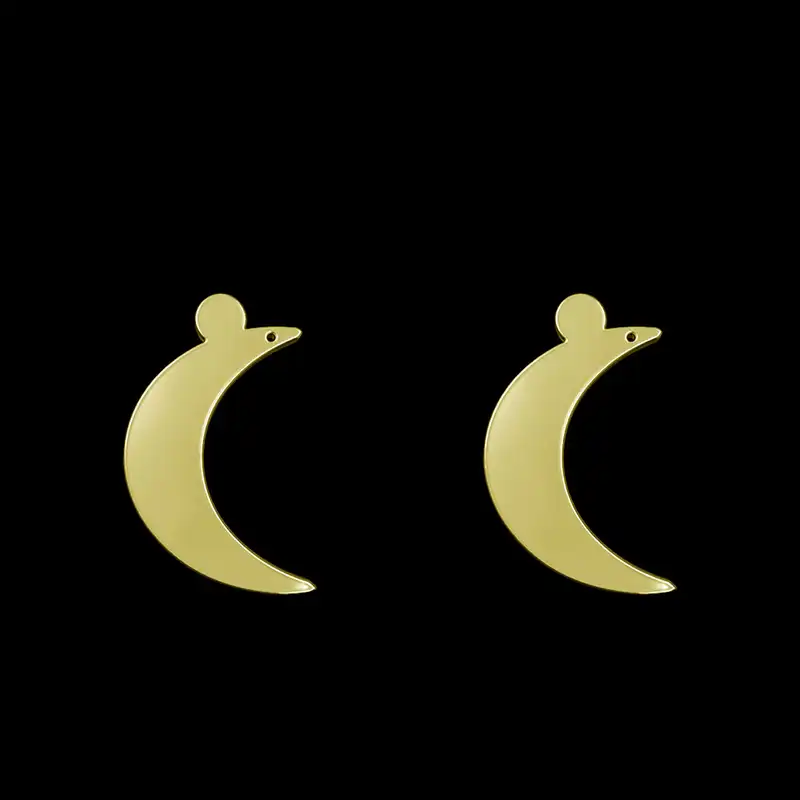 گوشواره طلا 18 عیار زنانه مدوپد مدل ماه کد GA1-15074