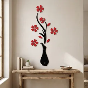 استیکر چوبی ژیوار مدل گلدان گل