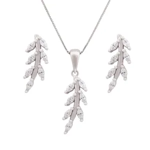 نیم ست نقره زنانه مدل برگ کد M3123