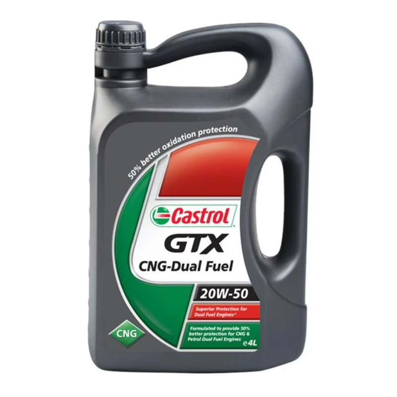 روغن موتور کاسترول مدل GTX CNG Dual Fuel 20W50 SJ حجم 4 لیتر