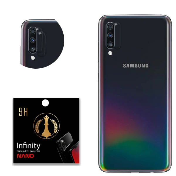  محافظ لنز دوربین اینفینیتی مدل نانو LP045 مناسب برای گوشی موبایل سامسونگ Galaxy A70 بسته دو عددی