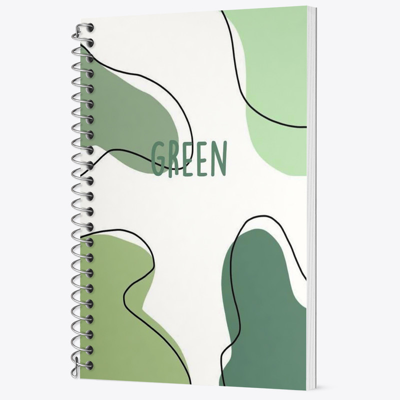 دفتر زبان 50 برگ خندالو مدل سه خط طرح مینیمال سبز کد N2755