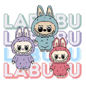 استیکر پارچه و لباس پاد آفرین مدل عروسک لبوبو Labubu کد S1159