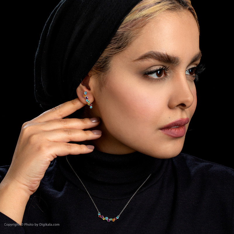 نیم ست نقره زنانه کوبیک مدل QN-3104