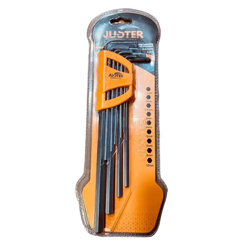 آچار آلن جاستر مدل کارتی مجموعه 9 عددی