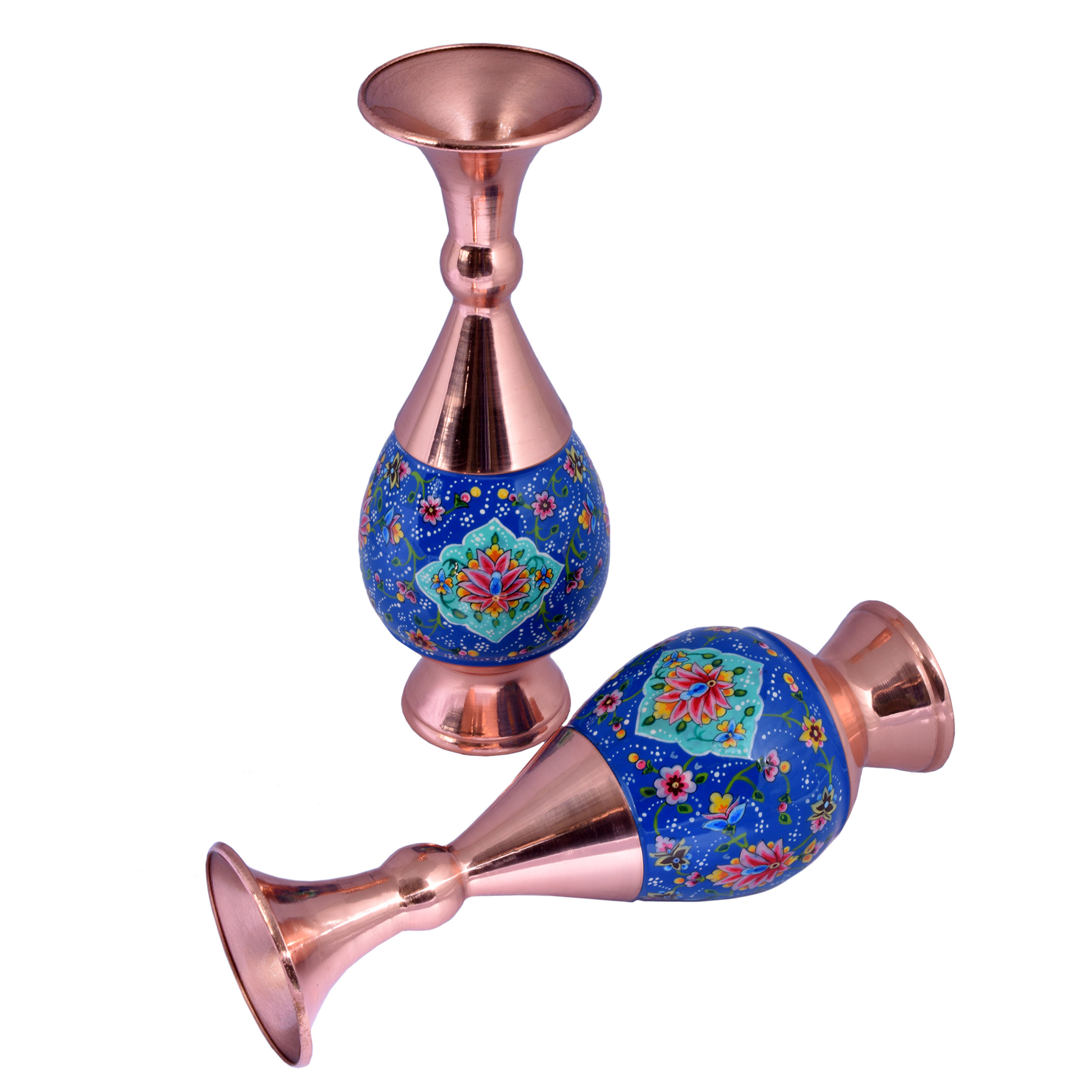 گلدان میناکاری مسی کد 040002 بسته 2 عددی