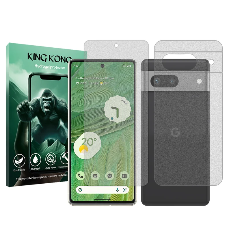 محافظ صفحه نمایش مات کینگ کونگ مدل Tough مناسب برای گوشی موبایل گوگل Pixel 7 به همراه محافظ پشت گوشی