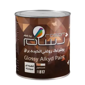 پوشرنگ روغنی آلکیدی قهوه ای تیره رسام کد R817 حجم 3.78 لیتر