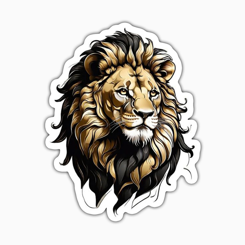 استیکر لپ تاپ و موبایل بووم طرح شیر آفریقایی کد FD4