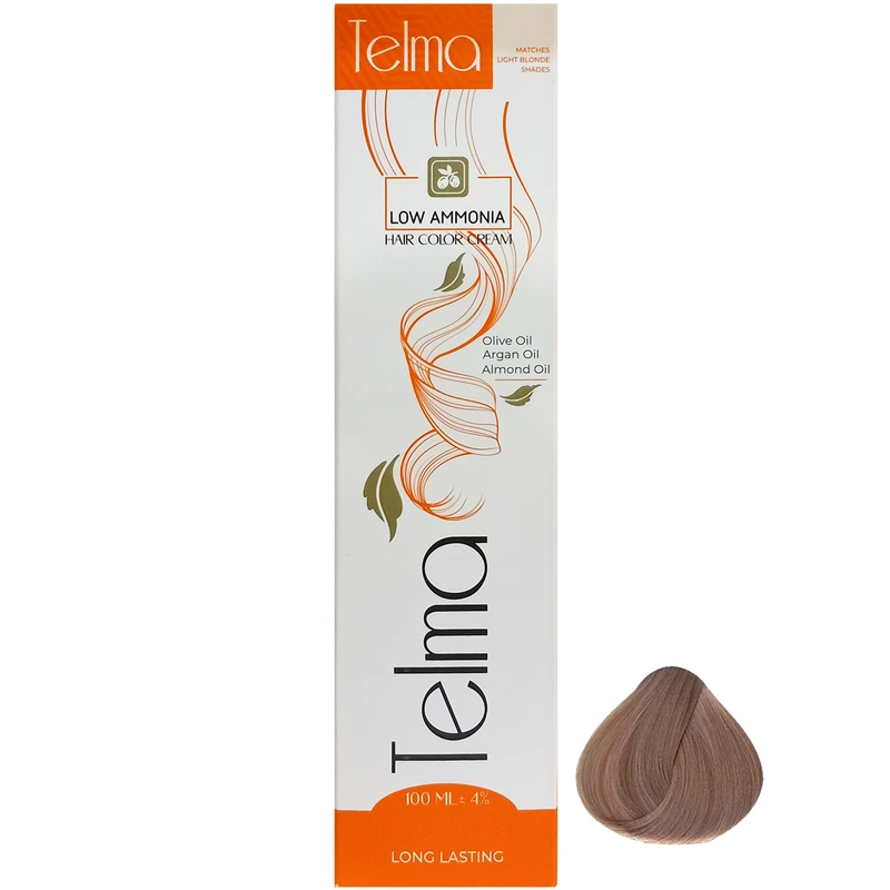 رنگ مو تلما مدل Low Ammonia شماره 6.8 حجم 100 میلی لیتر رنگ بلوند شکلاتی تیره