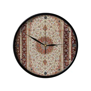 ساعت دیواری مدوپد طرح فرش قم لچک و ترنج مدل C-Ghom058