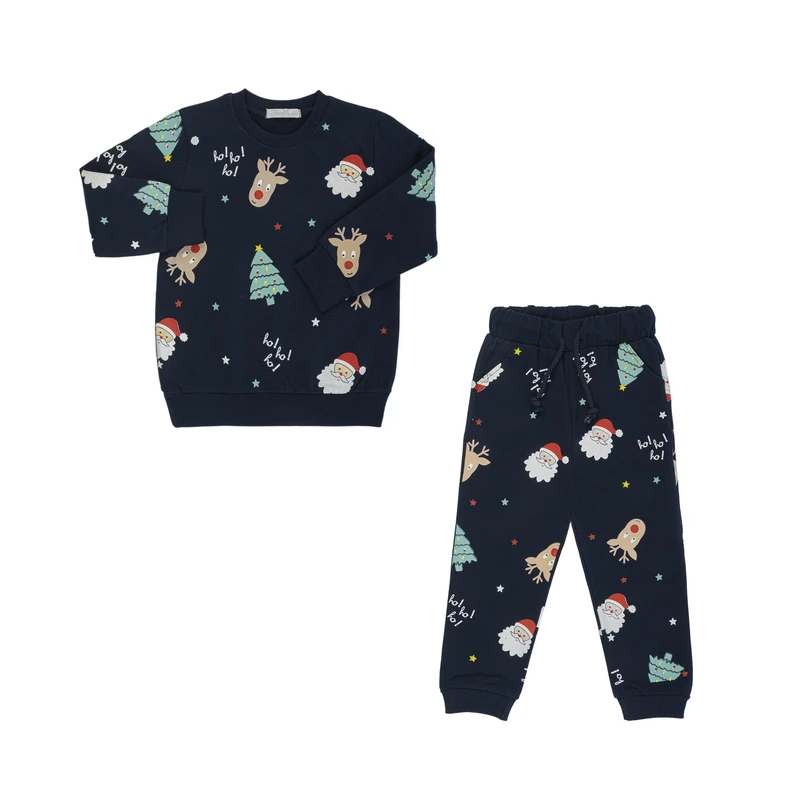 ست سویشرت و شلوار پسرانه فیورلا مدل کریسمس کد 24534-34534