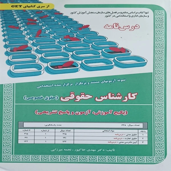 کتاب نمونه آزمون های مستند و پر تکرار برگزار شده استخدامی کارشناس حقوقی حقوق خصوصی اثر دکتر مهدی خاکپور و نجمه میرزایی انتشارات سازمان سنجش