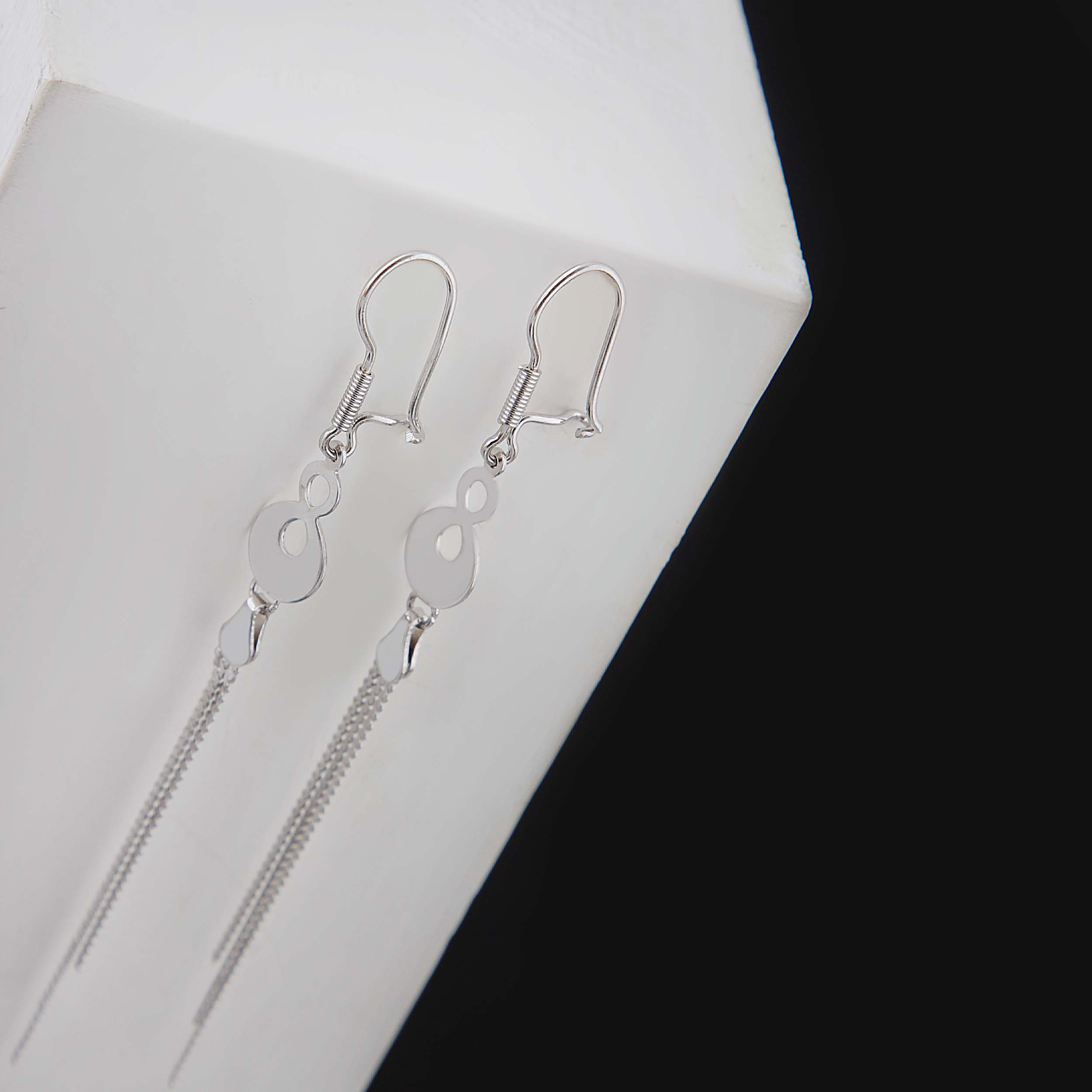 گوشواره نقره زنانه بازرگانی میلادی مدل اویزی مدرن مینیمال ابکاری رادیوم کد GZN_370