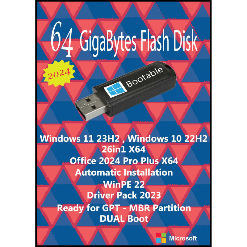 سیستم عامل Windows 11 23H2 - 10 22H2 26in1 X64 - Driver Pack Offline - Office 2024  نشر مایکروسافت