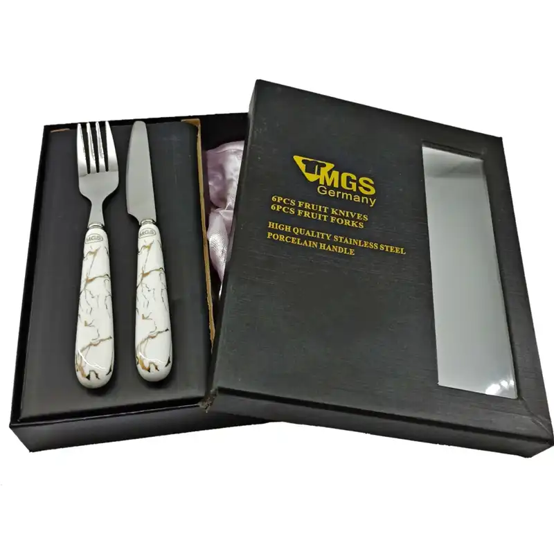 ست کارد و چنگال 12 پارچه ام جی اس مدل ماربل