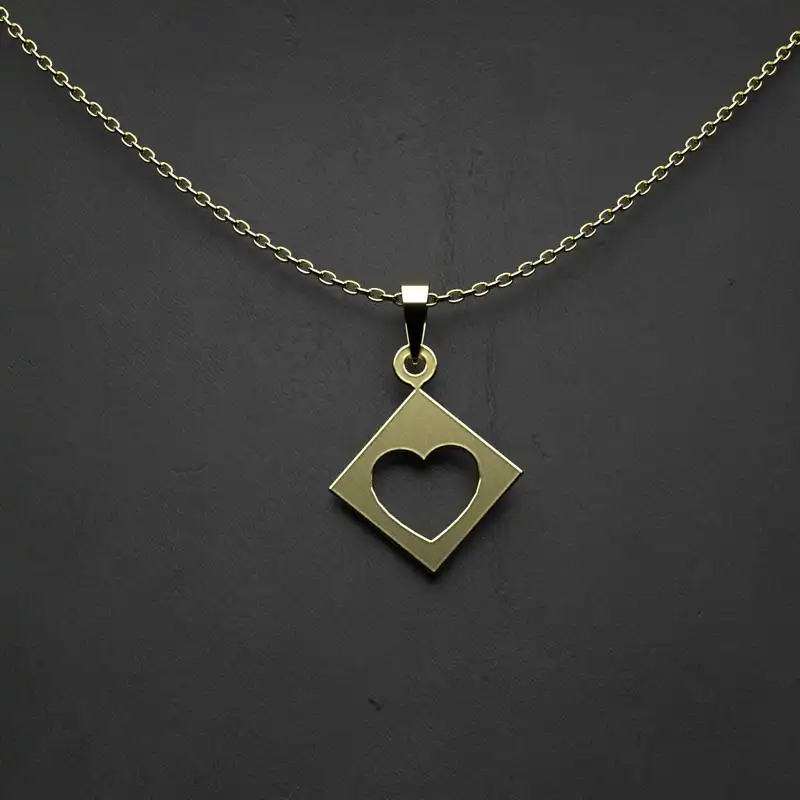 گردنبند طلا 18 عیار زنانه مدوپد مدل قلب کد U1169