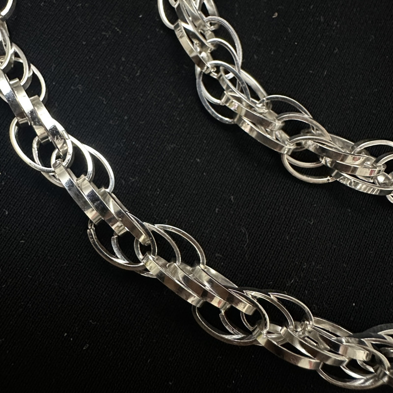 نیم ست نقره مردانه مدل آینه‌ای