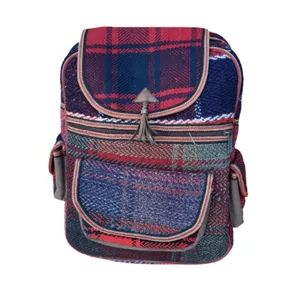 کوله پشتی بچگانه مدل گلیم چارخونه