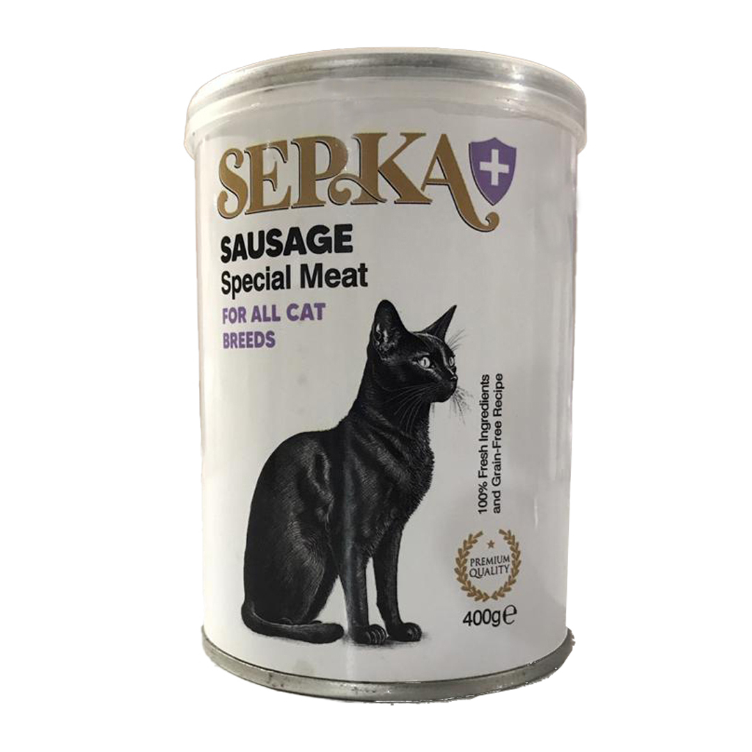 کنسرو غذای گربه سپکا مدل پلاس طعم گوشت گاو وزن 400 گرم