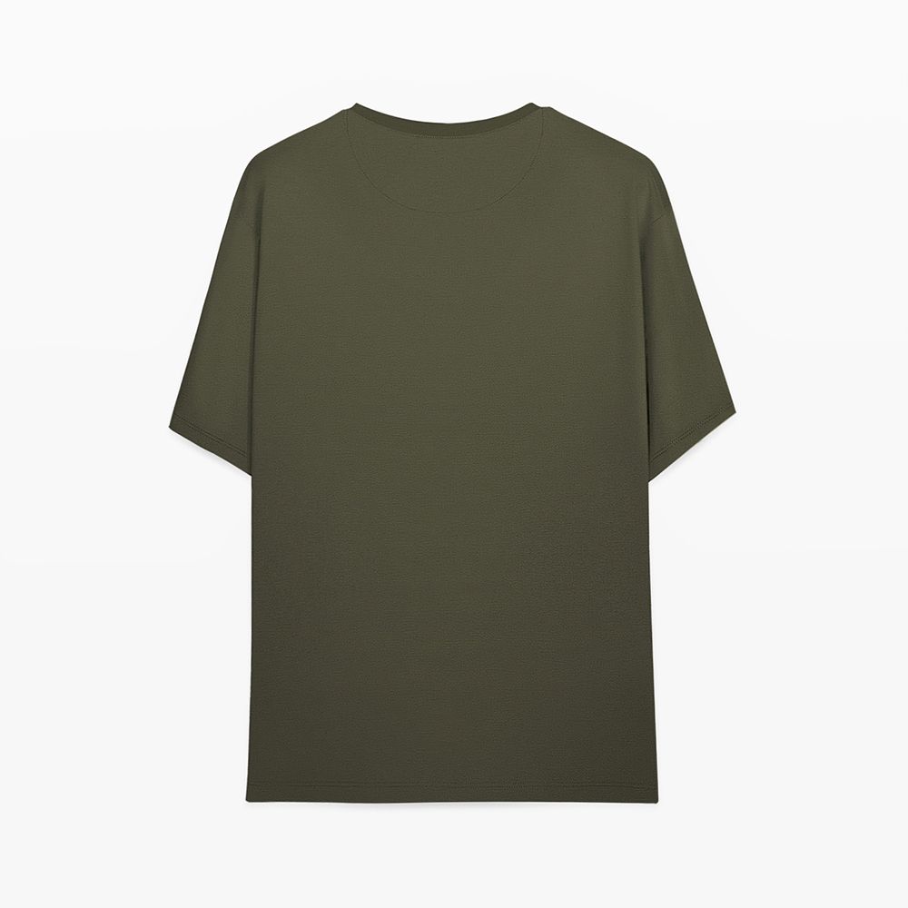 تی شرت اورسایز مردانه گری مدل OVR رنگ سبز -  - 2