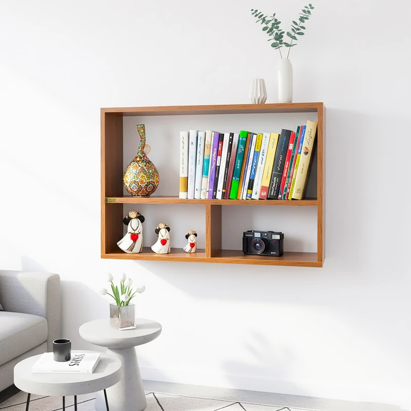 کتابخانه دیواری سه طبقه چوبیکو مدل bookshelf762