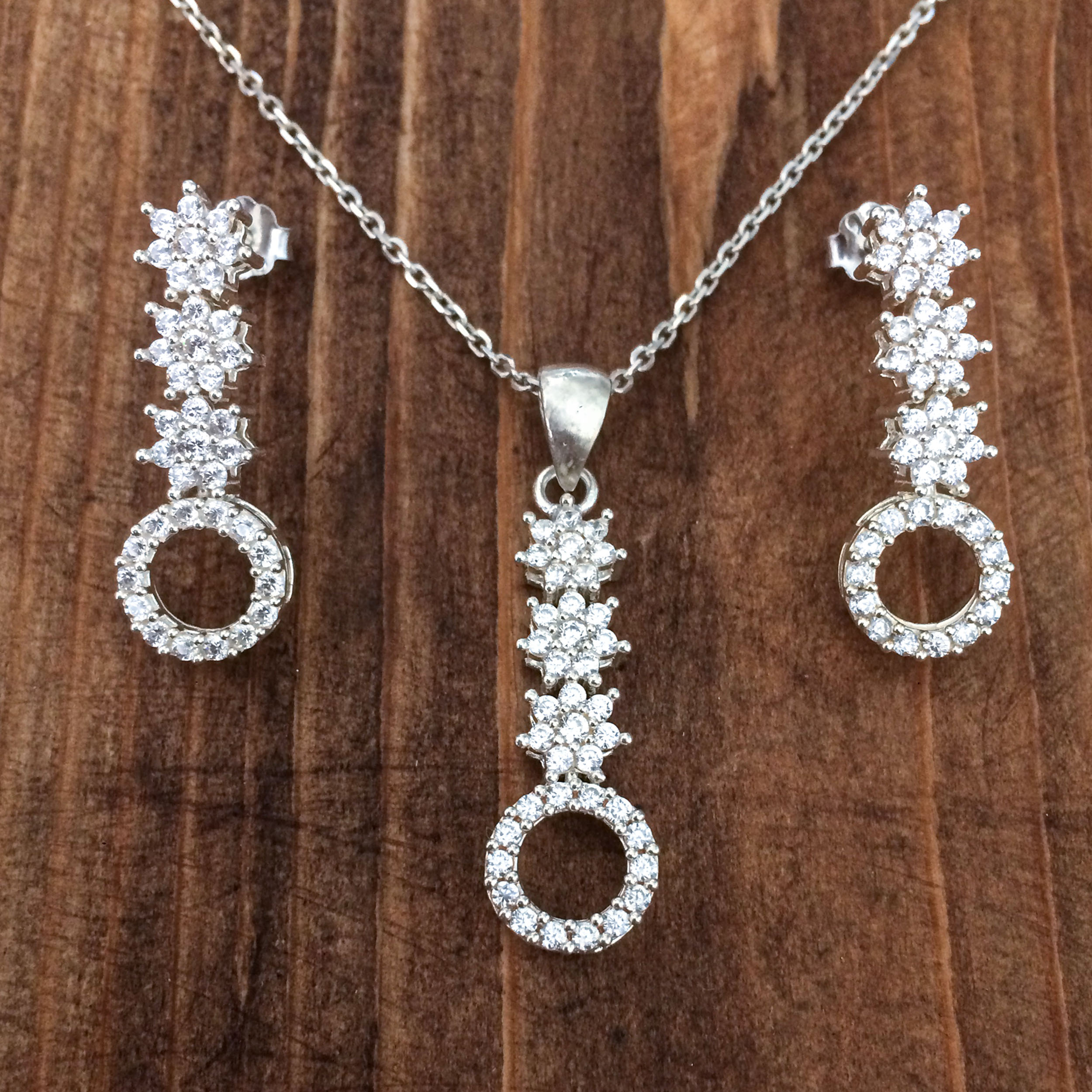 نیم ست نقره زنانه کد 2034