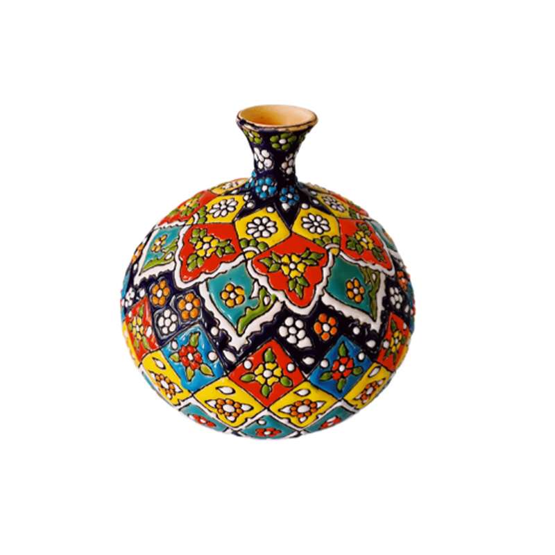 گلدان میناکاری طرح توپی مدل 047