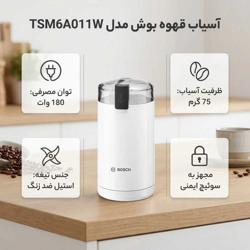 عکس شماره 2 : آسیاب قهوه بوش مدل tsm6a011w
