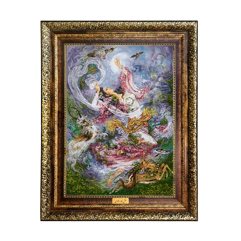 تابلو فرش ماشینی نقش نگار رضوی طرح مینیاتور کد 541H