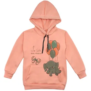 هودی دخترانه مدل فیل و بادکنک F31 رنگ گلبهی 