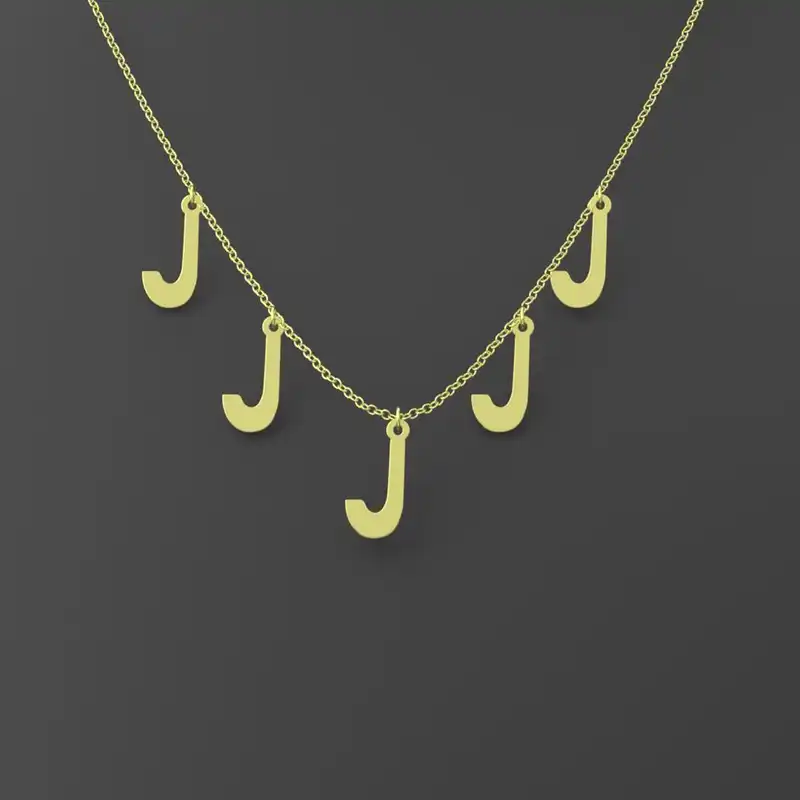 گردنبند طلا 18 عیار زنانه مدوپد مدل حرف J کد RNA16636