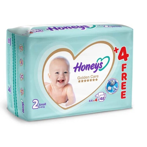 پوشک بچه هانیز مدل چسبی سایز 2 بسته 48 عددی